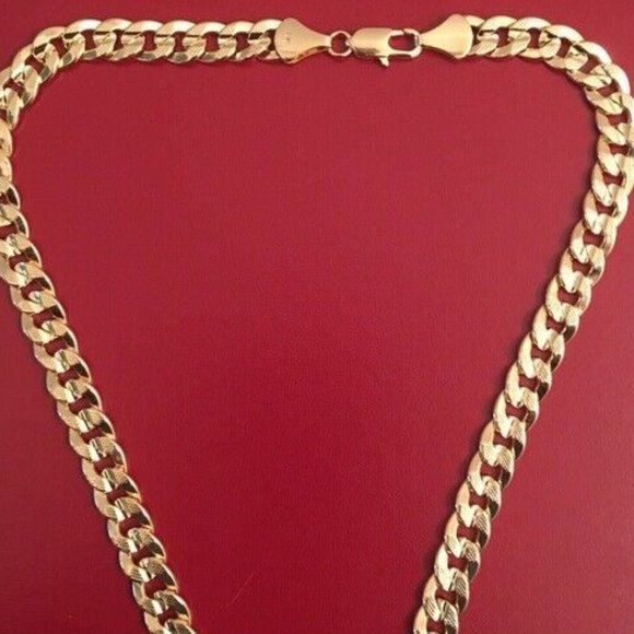 14k 10mm 24" Rappers Gold Cuban Neklace - Picture 1 of 3